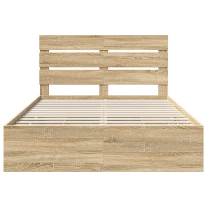 vidaXL Bed Frame with Drawer Sonoma Oak 160 x 200 cm Engineer Wood