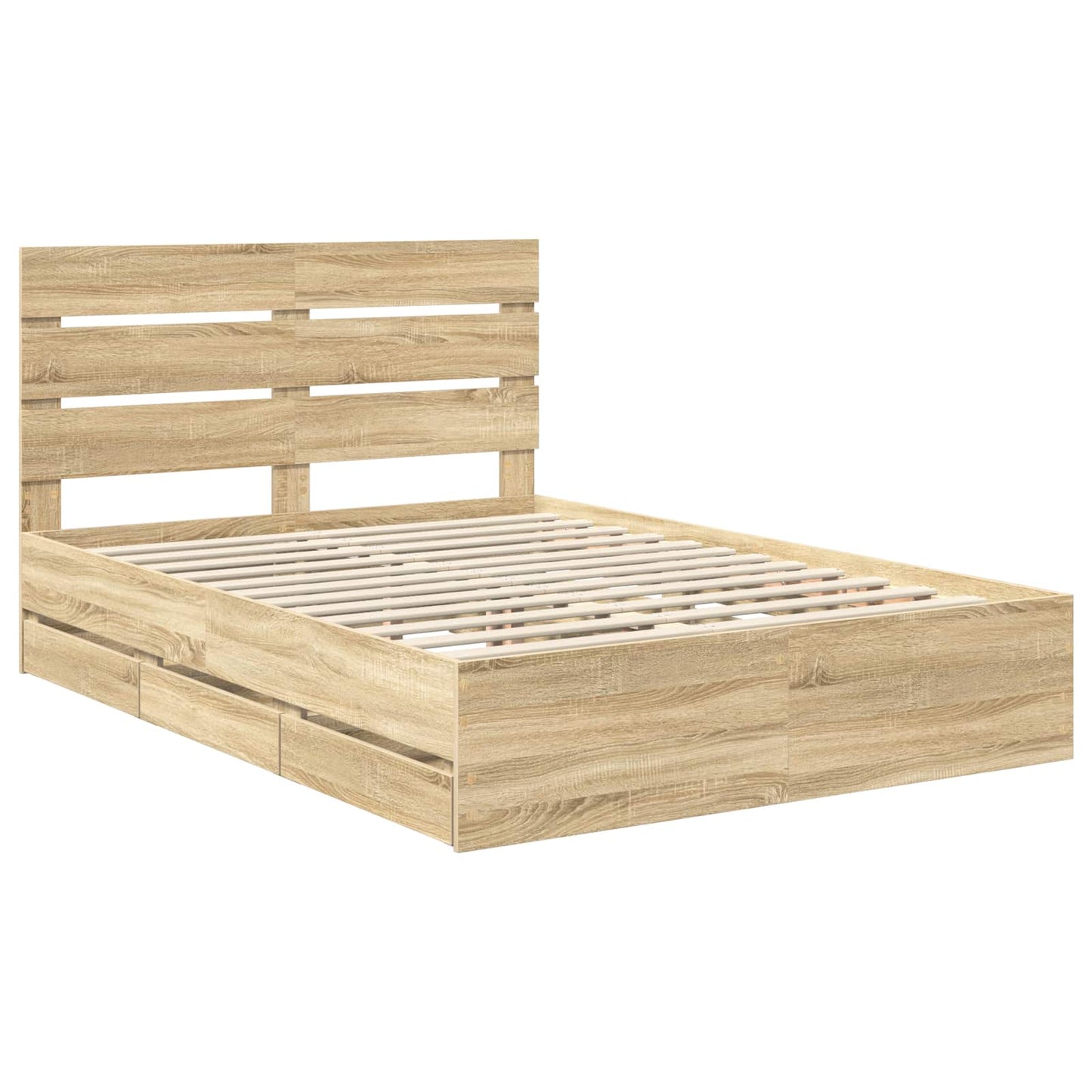 vidaXL Bed Frame with Drawer Sonoma Oak 150 x 200 cm Engineer Wood