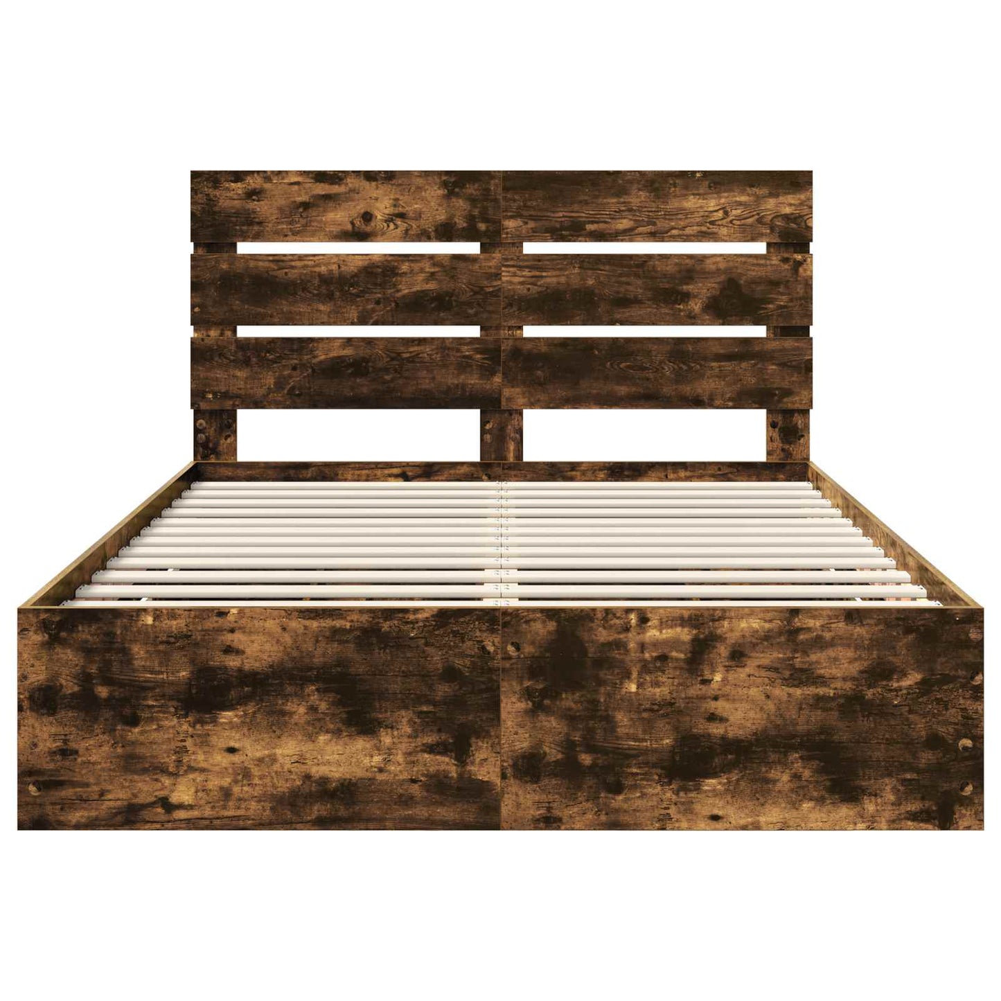 vidaXL Bed Frame with Drawer Smoked Oak 150 x 200 cm Engineer Wood