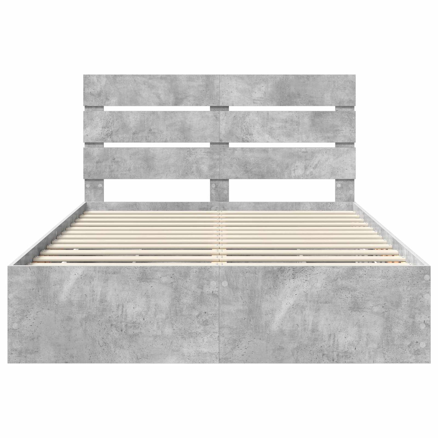 vidaXL Bed Frame with Drawer Concrete Grey 140 x 200 cm Engineer Wood
