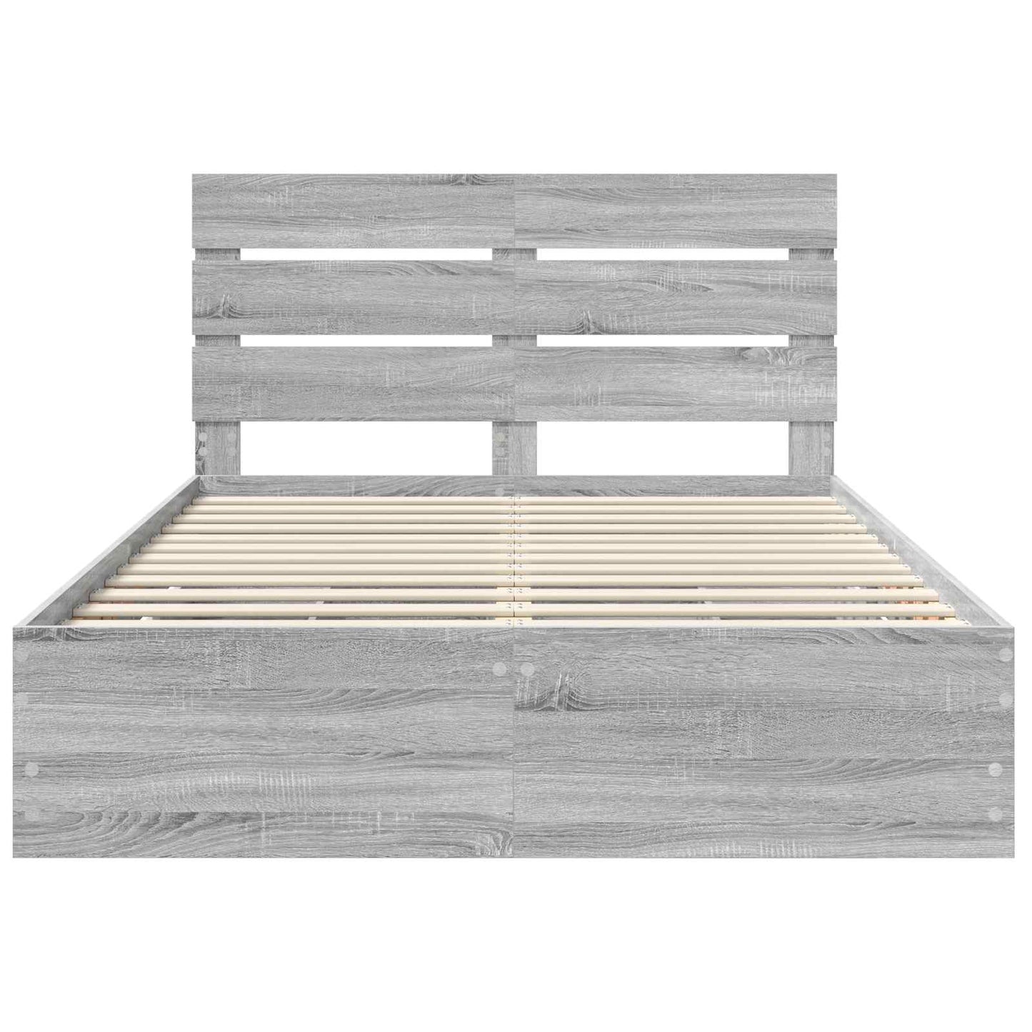 vidaXL Bed Frame with Drawer Grey Sonoma 140 x 200 cm Engineer Wood