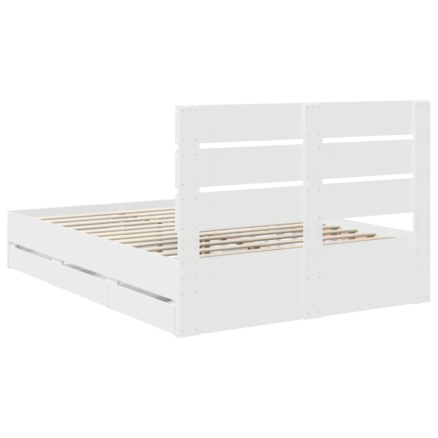 vidaXL Bed Frame with Drawer White 140 x 190 cm Engineer Wood