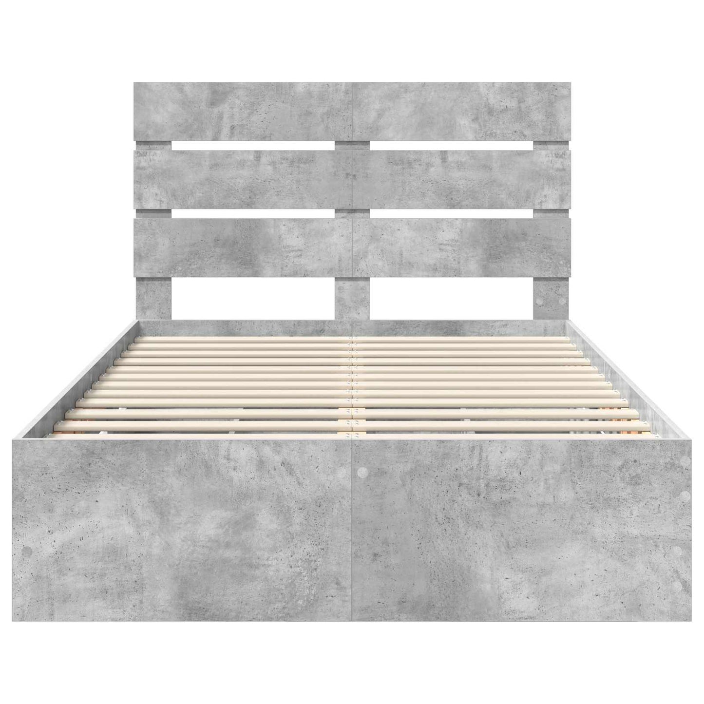 vidaXL Bed Frame with Drawer Concrete Grey 135 x 190 cm Engineer Wood