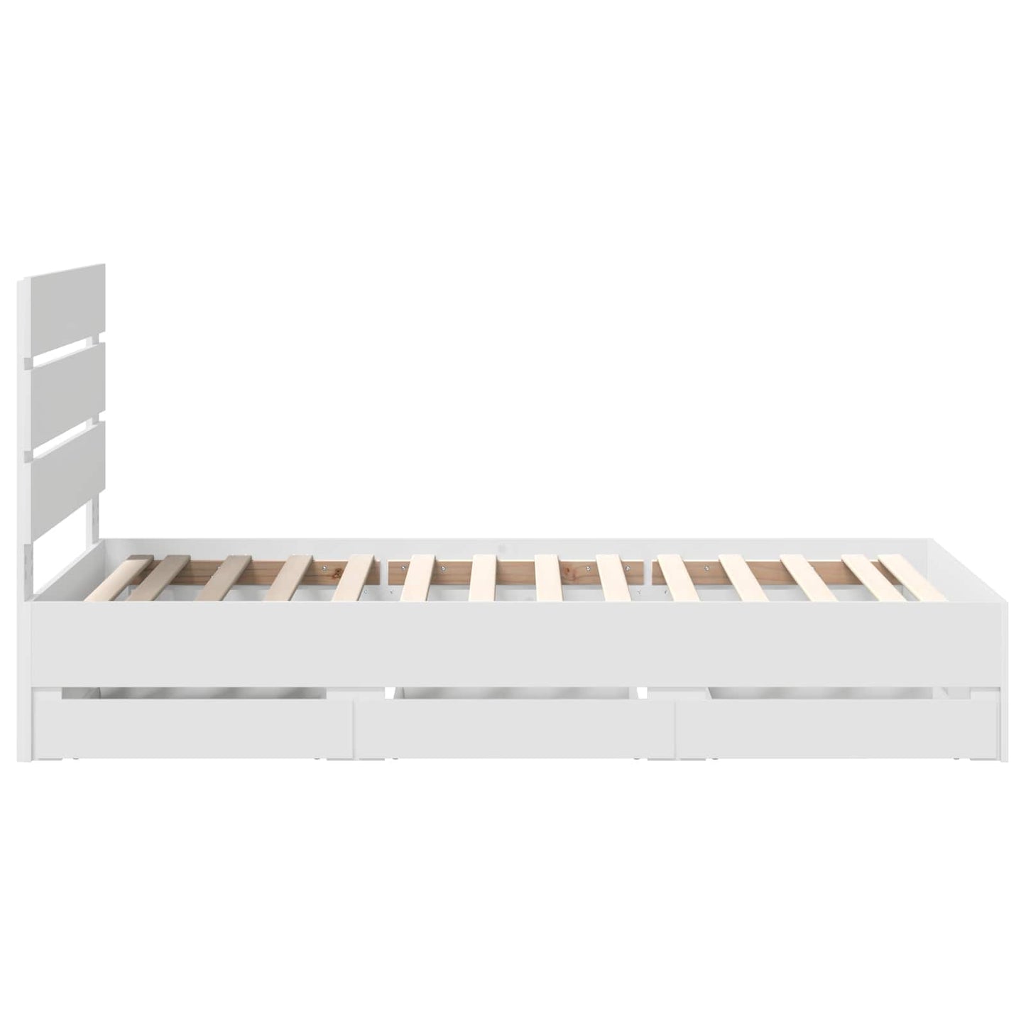 vidaXL Bed Frame with Drawer White 100 x 200 cm Engineer Wood