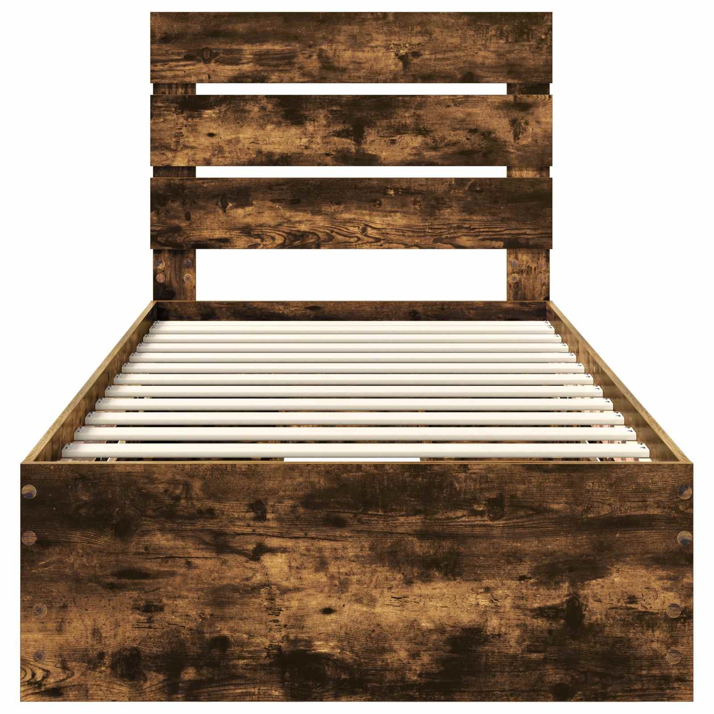 vidaXL Bed Frame with Drawer Smoked Oak 100 x 200 cm Engineer Wood
