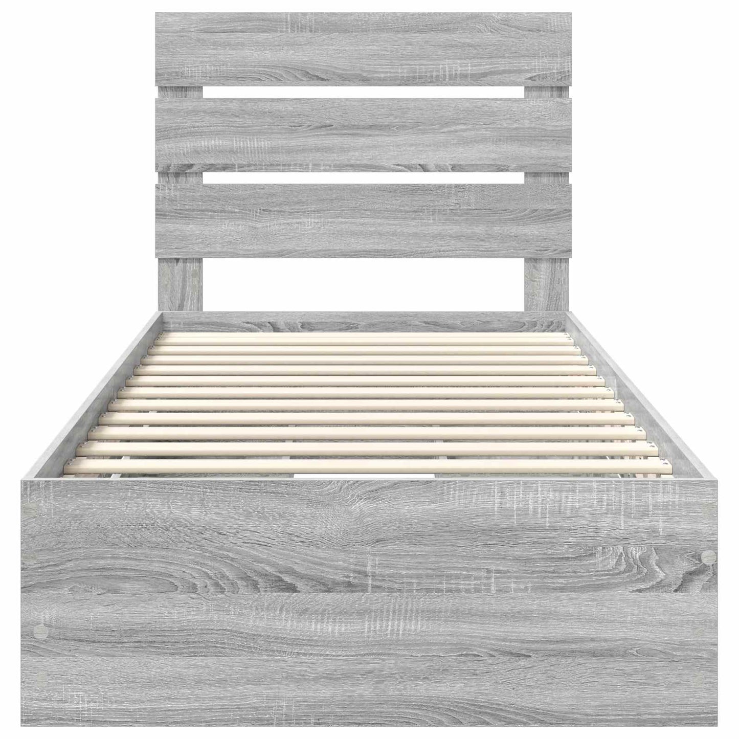 vidaXL Bed Frame with Drawer Grey Sonoma 100 x 200 cm Engineer Wood