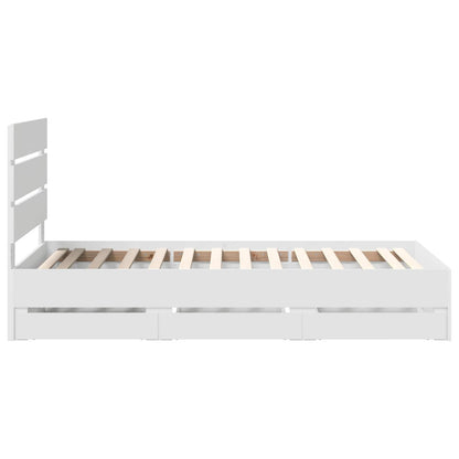 vidaXL Bed Frame with Drawer White 90 x 200 cm Engineer Wood