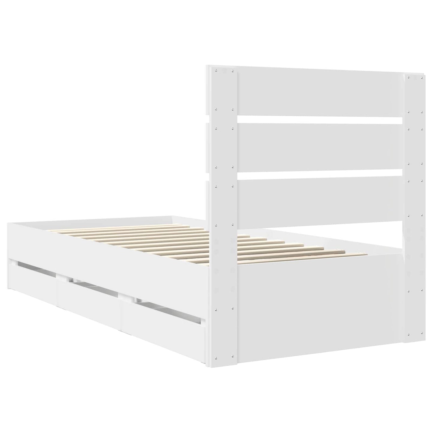 vidaXL Bed Frame with Drawer White 90 x 190 cm Engineer Wood