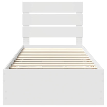 vidaXL Bed Frame with Drawer White 90 x 190 cm Engineer Wood