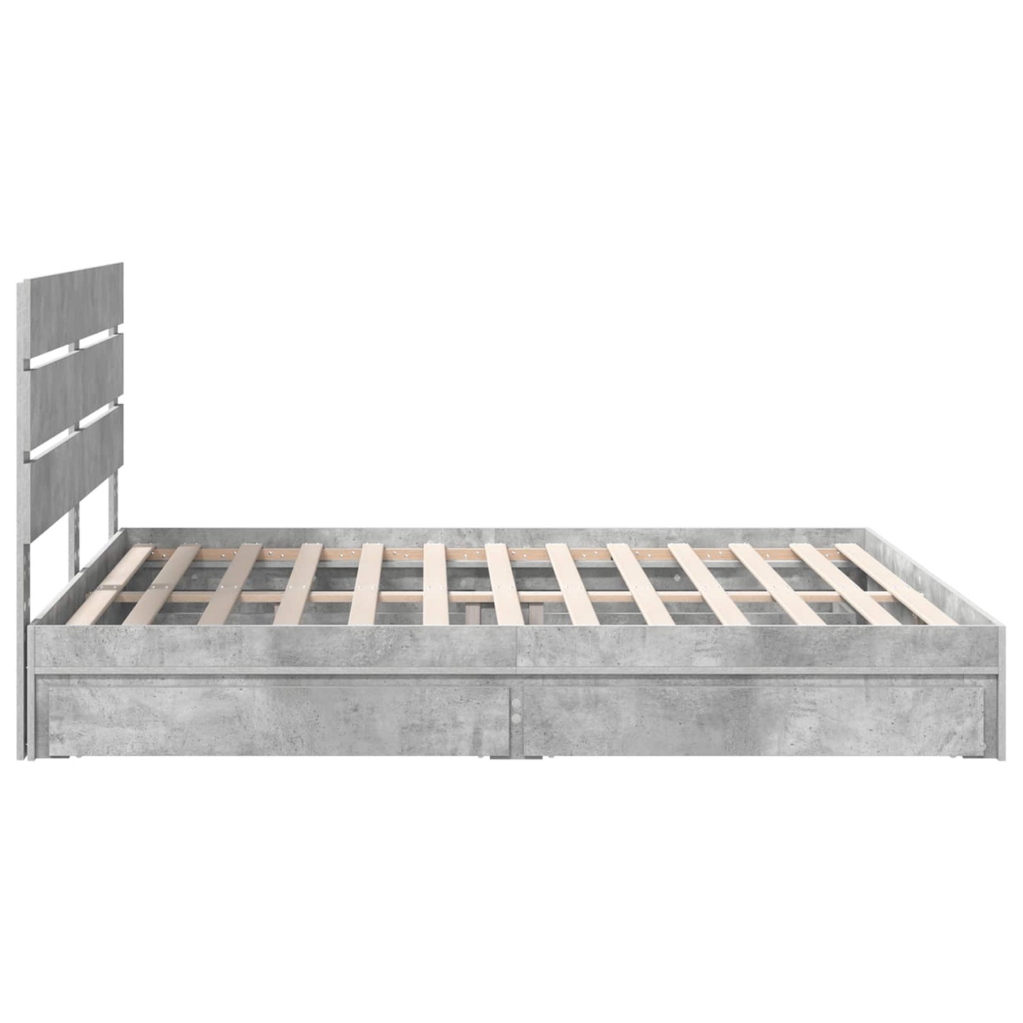 vidaXL Storage Bed Concrete Grey 200 x 200 cm Engineered Wood