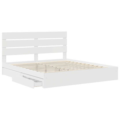 vidaXL Storage Bed with Headboard White 180 x 200 cm Engineered Wood