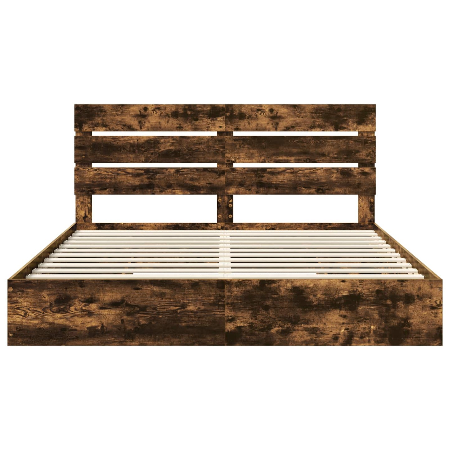 vidaXL Storage Bed with Drawer Smoked Oak 180 x 200 cm Engineered Wood