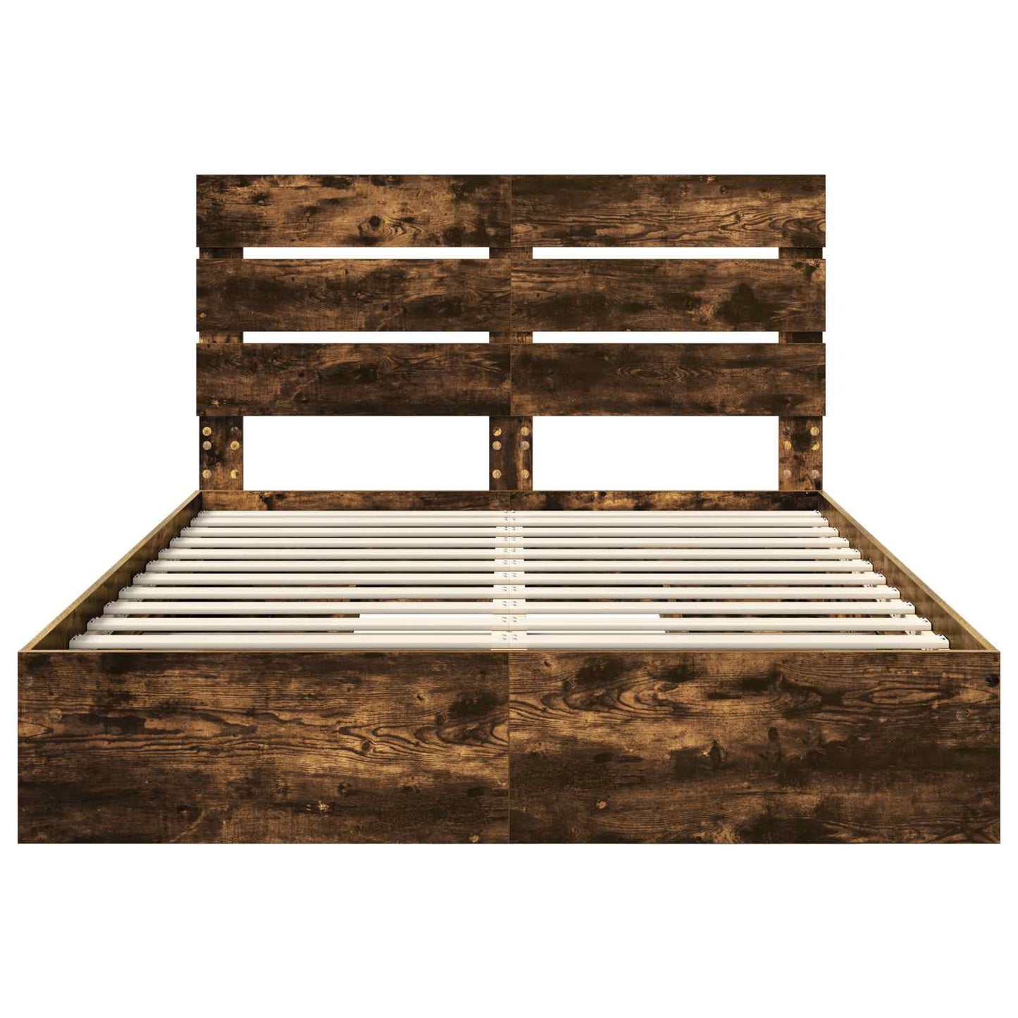 vidaXL Storage Bed with Drawer Smoked Oak 160 x 200 cm Engineered Wood