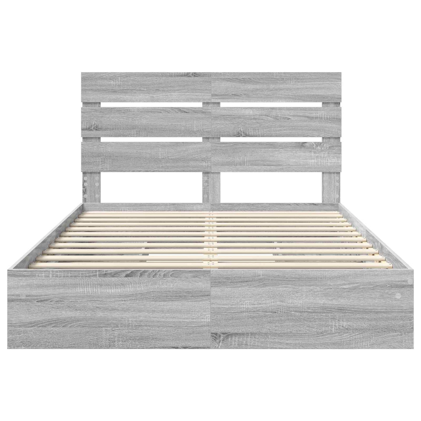vidaXL Storage Bed Grey Sonoma 160 x 200 cm Engineered Wood