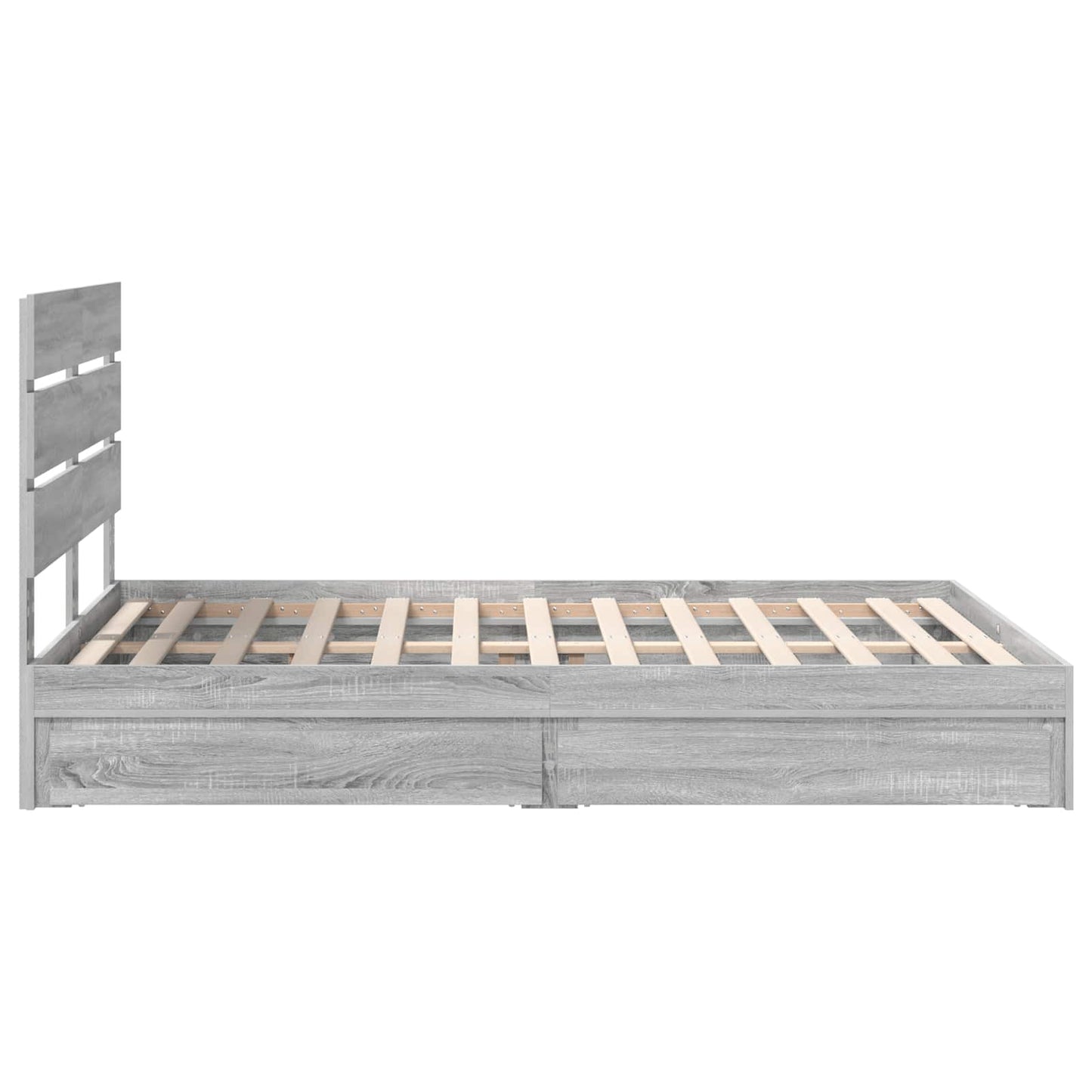 vidaXL Storage Bed Grey Sonoma 160 x 200 cm Engineered Wood