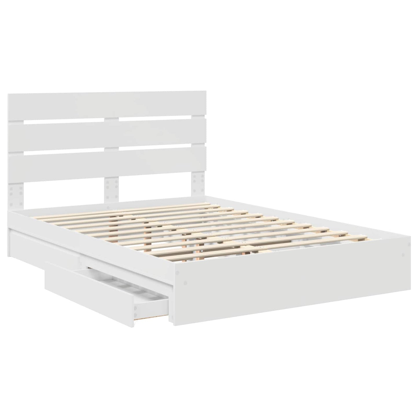 vidaXL Storage Bed with Headboard White 140 x 200 cm Engineered Wood