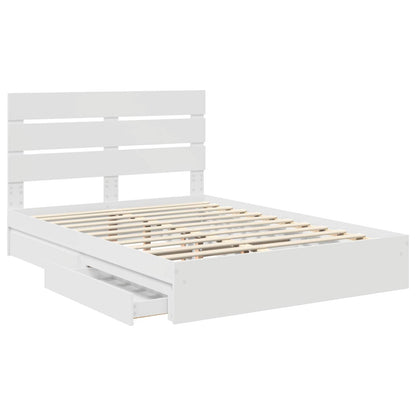vidaXL Storage Bed with Headboard White 140 x 200 cm Engineered Wood