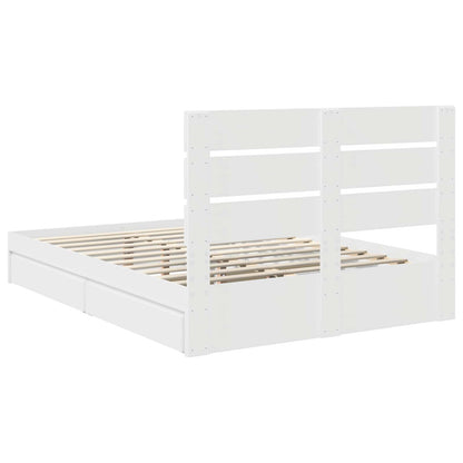 vidaXL Storage Bed with Headboard White 140 x 200 cm Engineered Wood