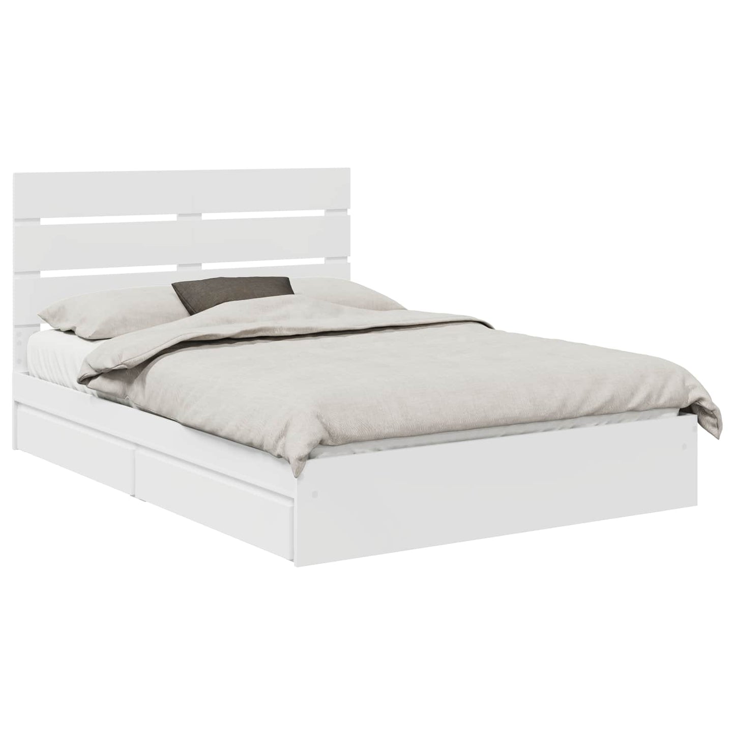 vidaXL Storage Bed with Headboard White 140 x 190 cm Engineered Wood