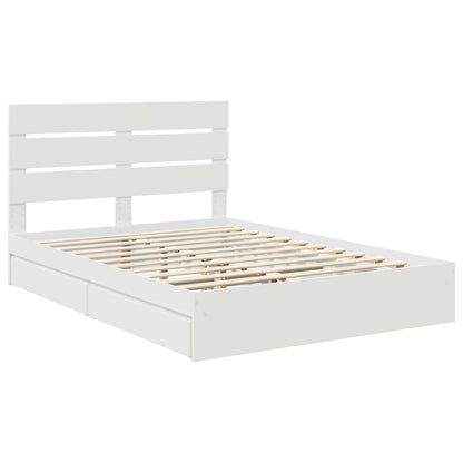 vidaXL Storage Bed with Headboard White 140 x 190 cm Engineered Wood