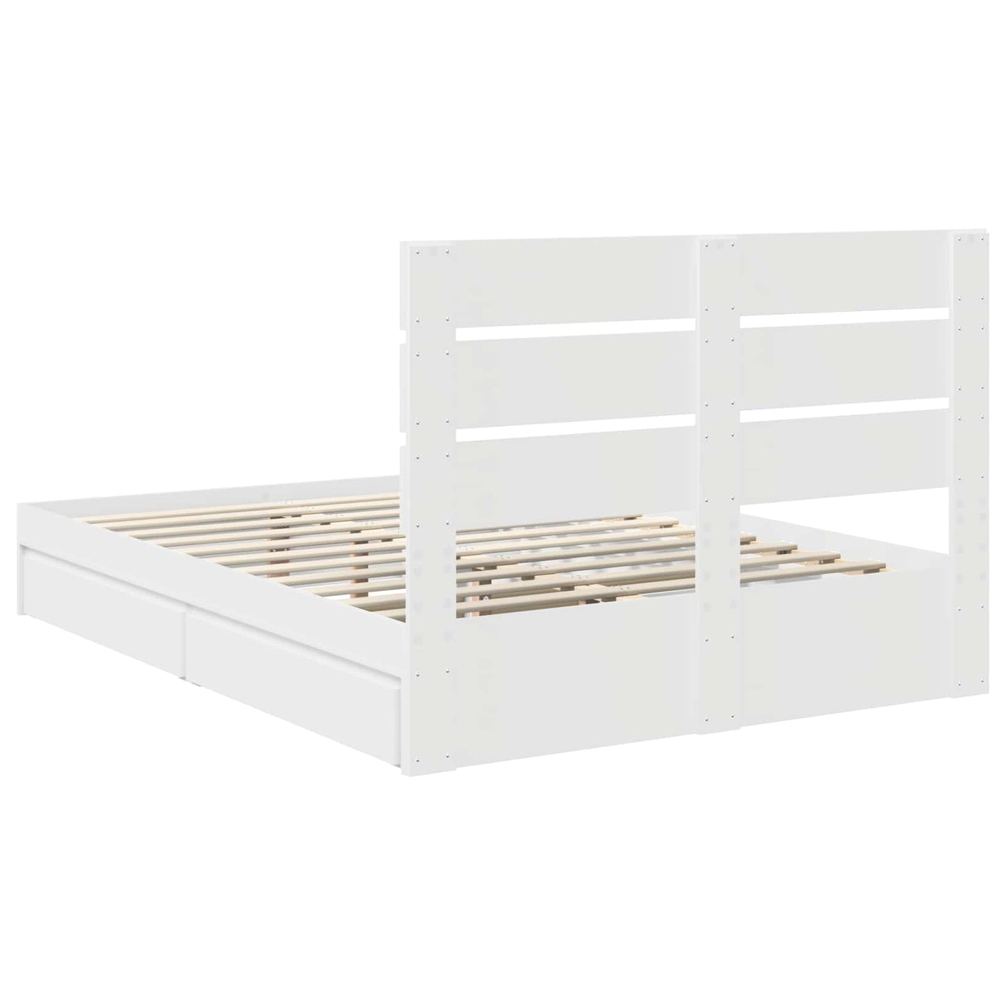 vidaXL Storage Bed with Headboard White 140 x 190 cm Engineered Wood