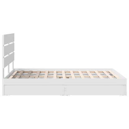 vidaXL Storage Bed with Headboard White 140 x 190 cm Engineered Wood