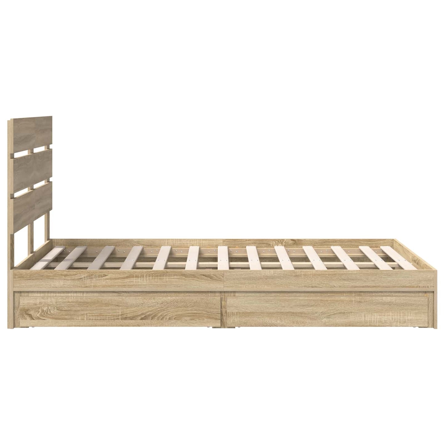 vidaXL Storage Bed with Drawer Sonoma Oak 135 x 190 cm Engineered Wood
