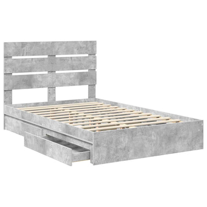 vidaXL Storage Bed Concrete Grey 135 x 190 cm Engineered Wood