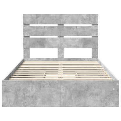 vidaXL Storage Bed Concrete Grey 135 x 190 cm Engineered Wood