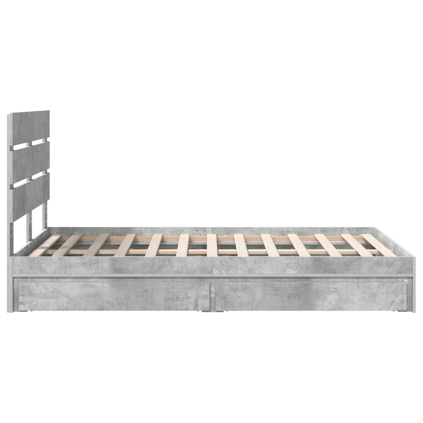 vidaXL Storage Bed Concrete Grey 135 x 190 cm Engineered Wood
