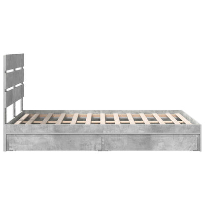 vidaXL Storage Bed Concrete Grey 135 x 190 cm Engineered Wood