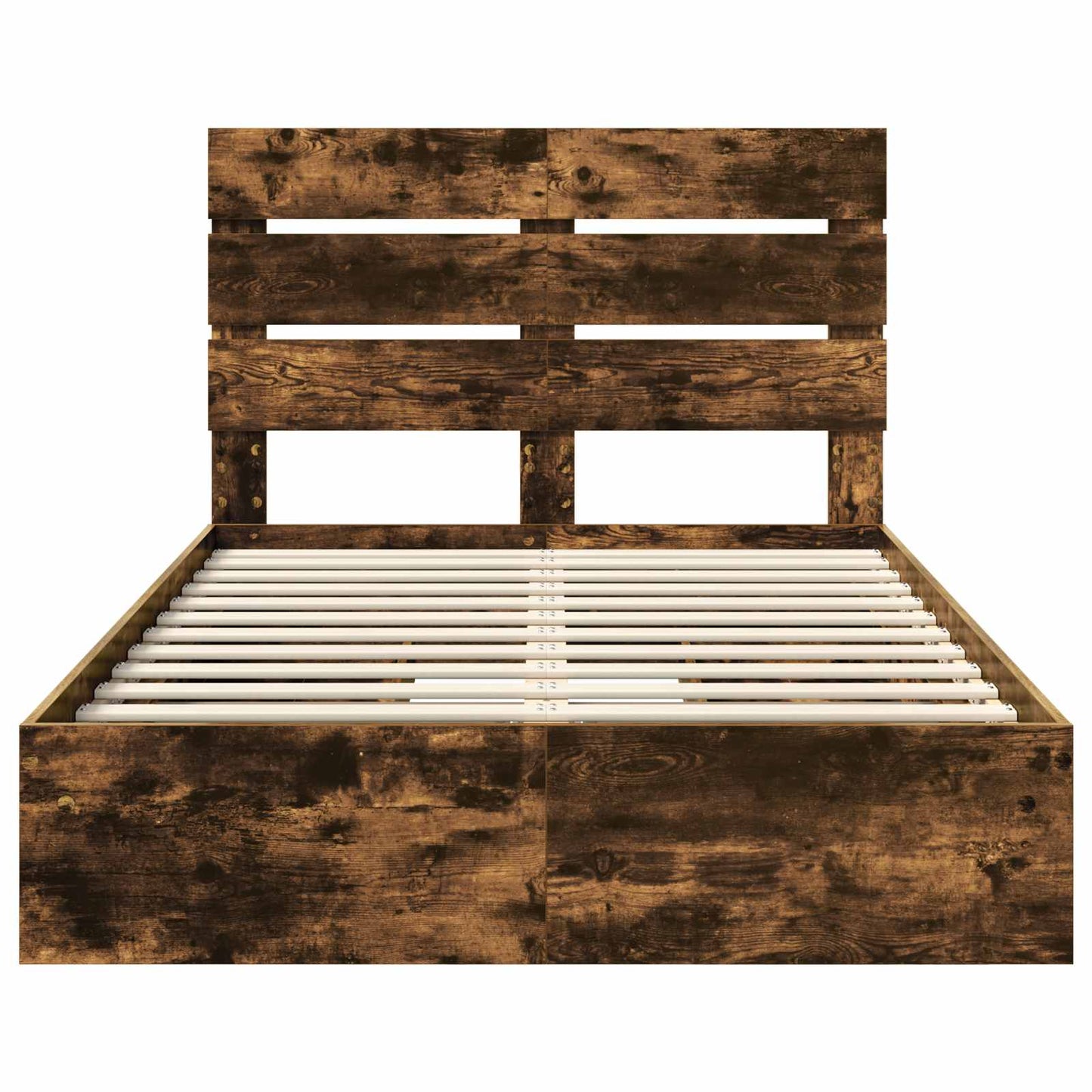 vidaXL Storage Bed with Drawer Smoked Oak 135 x 190 cm Engineered Wood