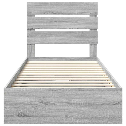 vidaXL Storage Bed Grey Sonoma 100 x 200 cm Engineered Wood