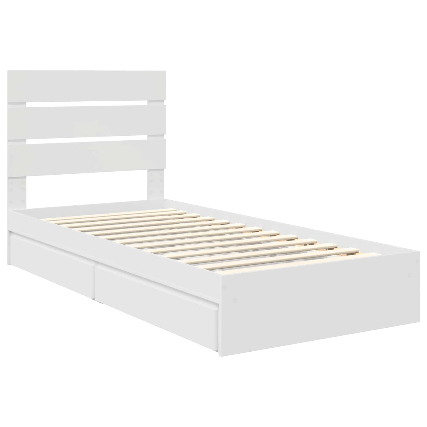 vidaXL Storage Bed with Headboard White 90 x 200 cm Engineered Wood