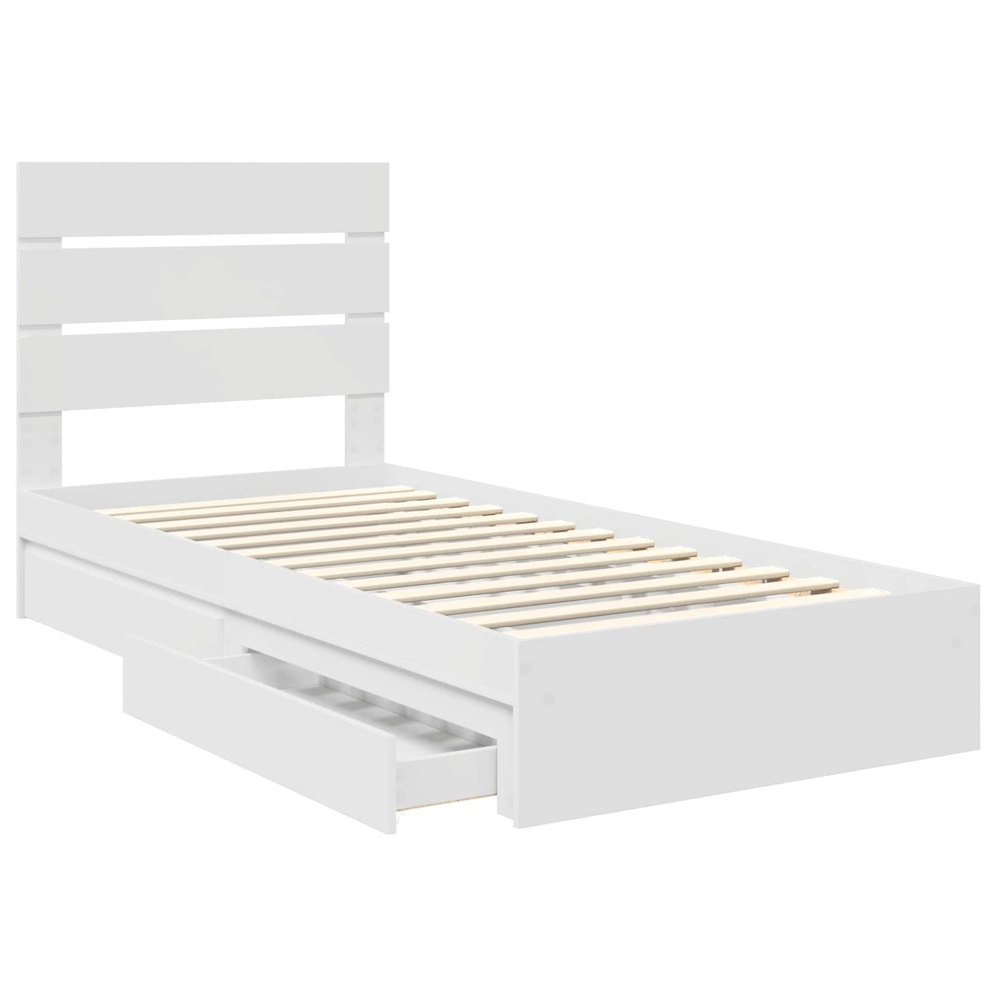 vidaXL Storage Bed with Headboard White 70 x 190 cm Engineered Wood