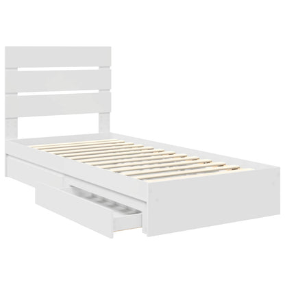 vidaXL Storage Bed with Headboard White 70 x 190 cm Engineered Wood