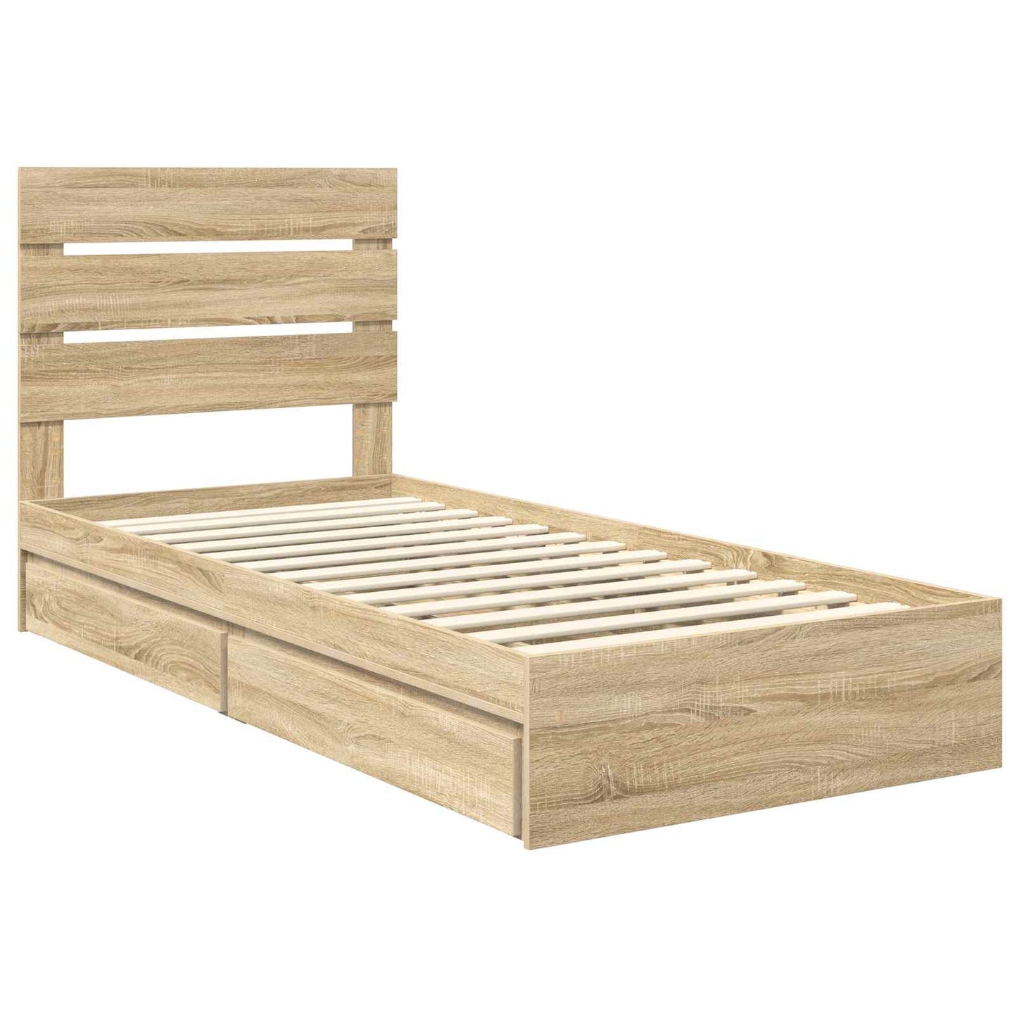vidaXL Storage Bed with Drawer Sonoma Oak 70 x 190 cm Engineered Wood