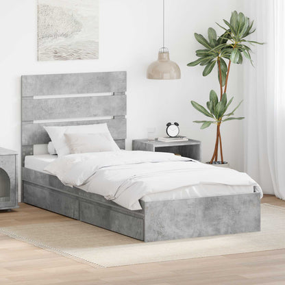 vidaXL Storage Bed Concrete Grey 70 x 190 cm Engineered Wood