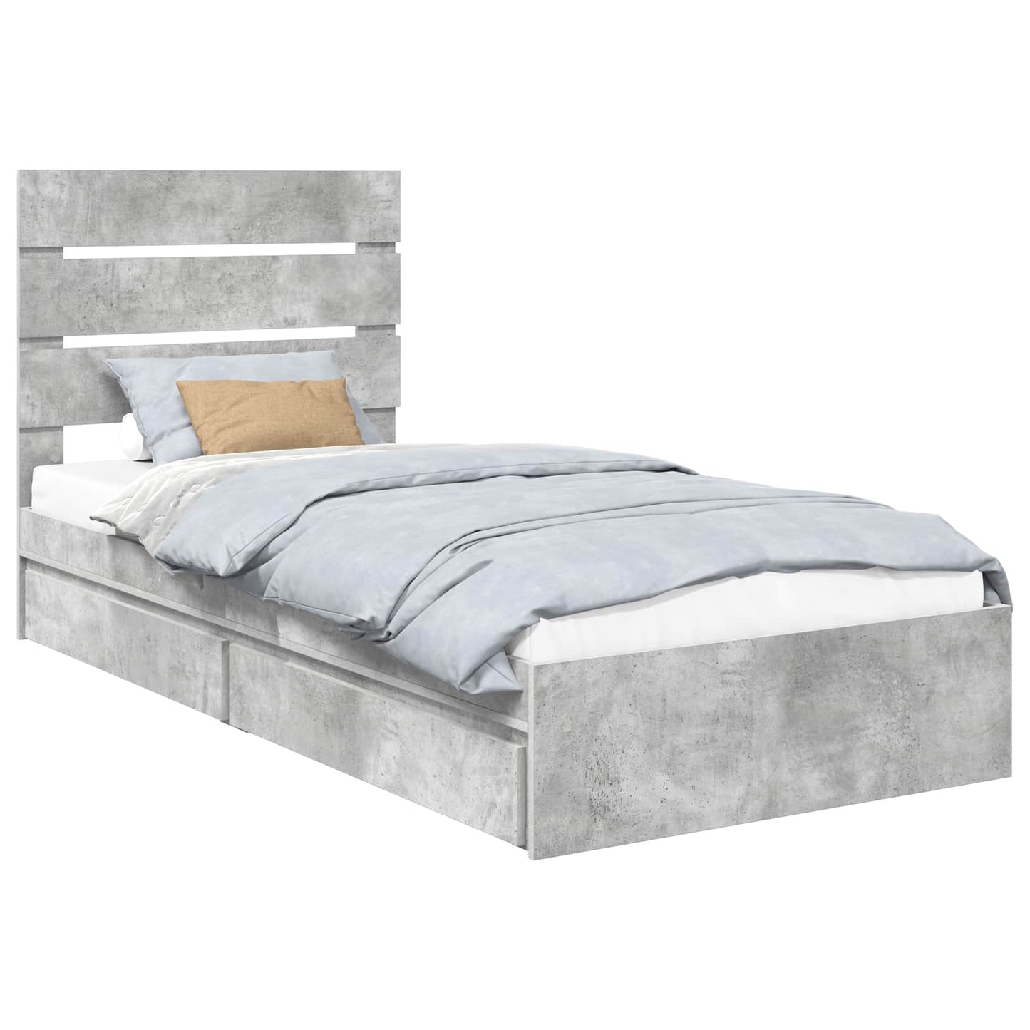 vidaXL Storage Bed Concrete Grey 70 x 190 cm Engineered Wood