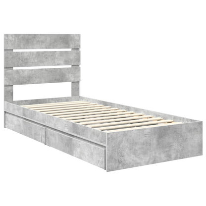 vidaXL Storage Bed Concrete Grey 70 x 190 cm Engineered Wood