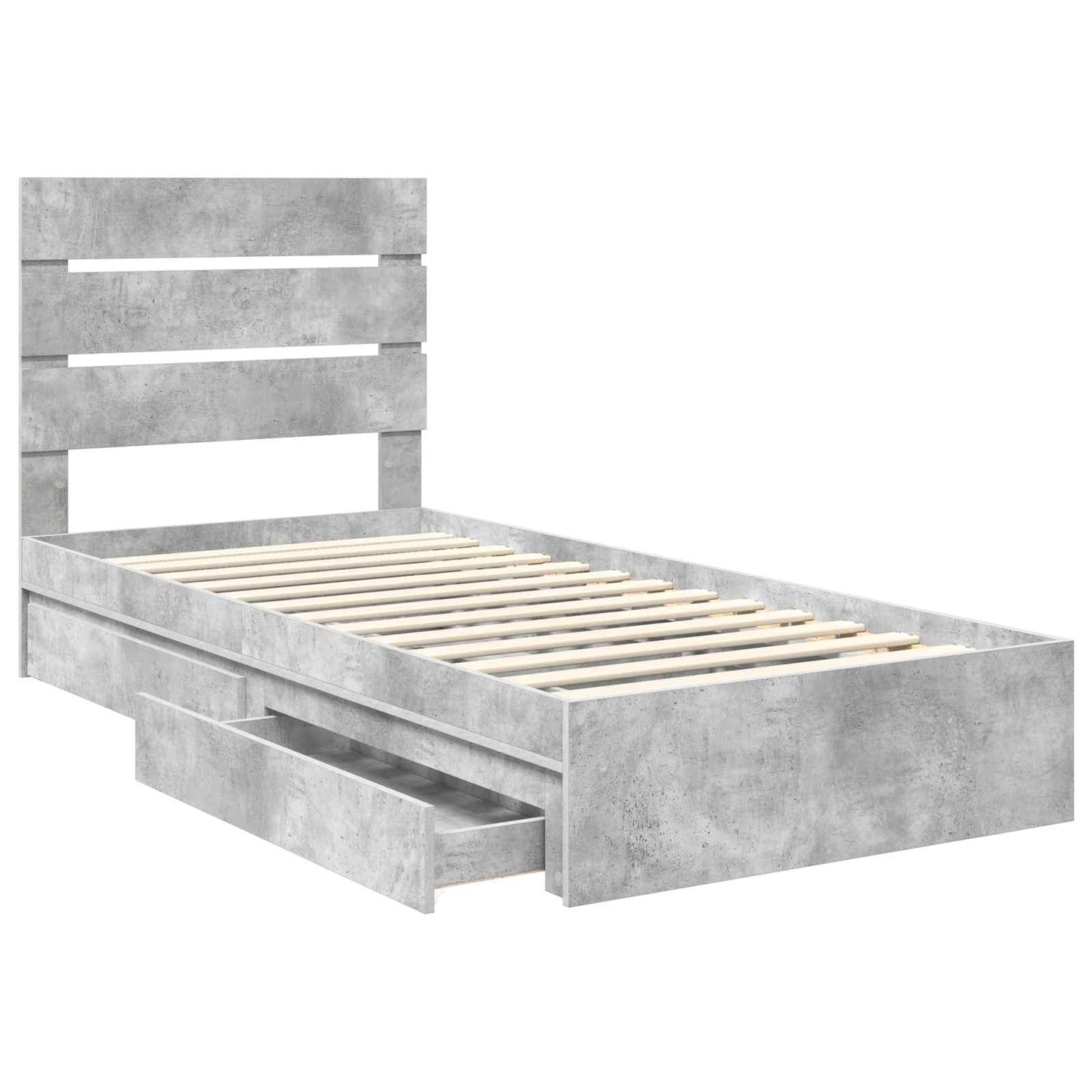 vidaXL Storage Bed Concrete Grey 70 x 190 cm Engineered Wood
