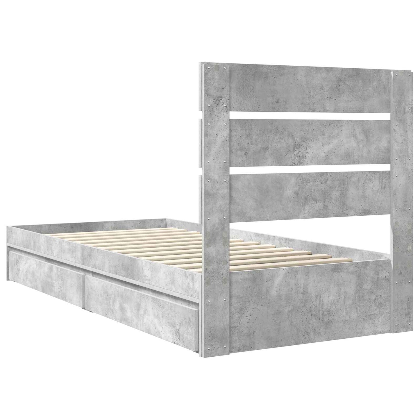 vidaXL Storage Bed Concrete Grey 70 x 190 cm Engineered Wood