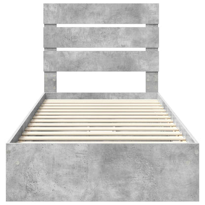 vidaXL Storage Bed Concrete Grey 70 x 190 cm Engineered Wood