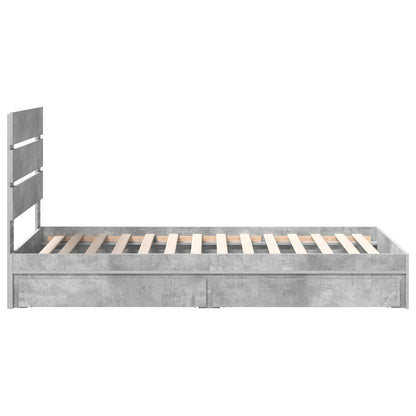 vidaXL Storage Bed Concrete Grey 70 x 190 cm Engineered Wood