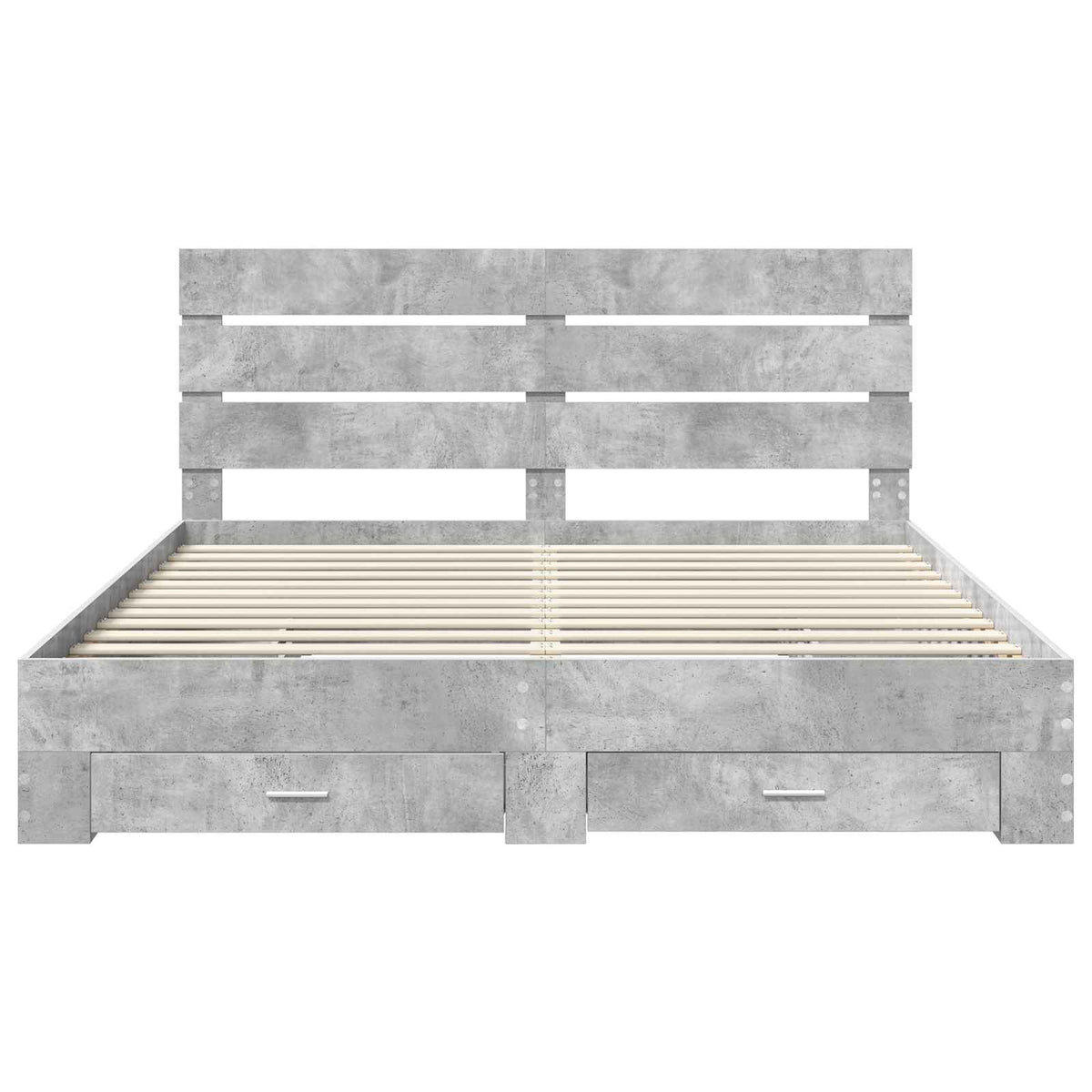 vidaXL Bed Frame Concrete Grey 200 x 200 cm Engineered Wood