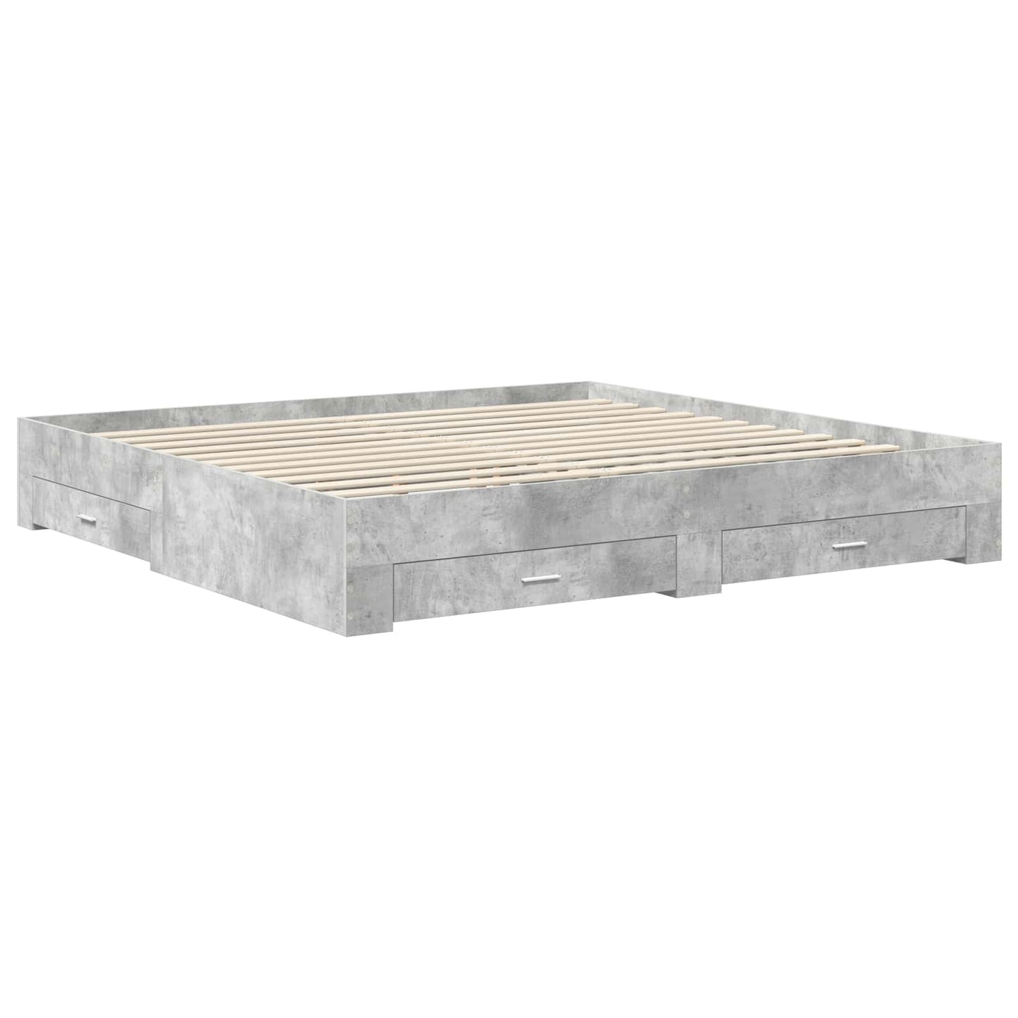 vidaXL Bed Frame with Drawer Smoked Oak 200 x 200 cm Engineered Wood