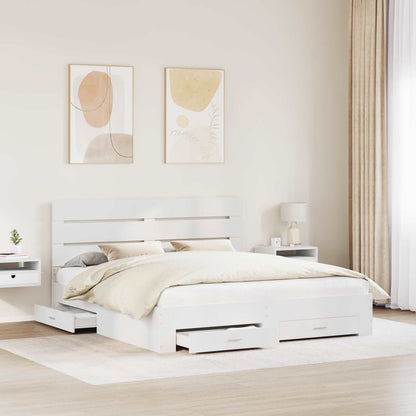 vidaXL Bed Frame with Drawer White 180 x 200 cm Engineered Wood