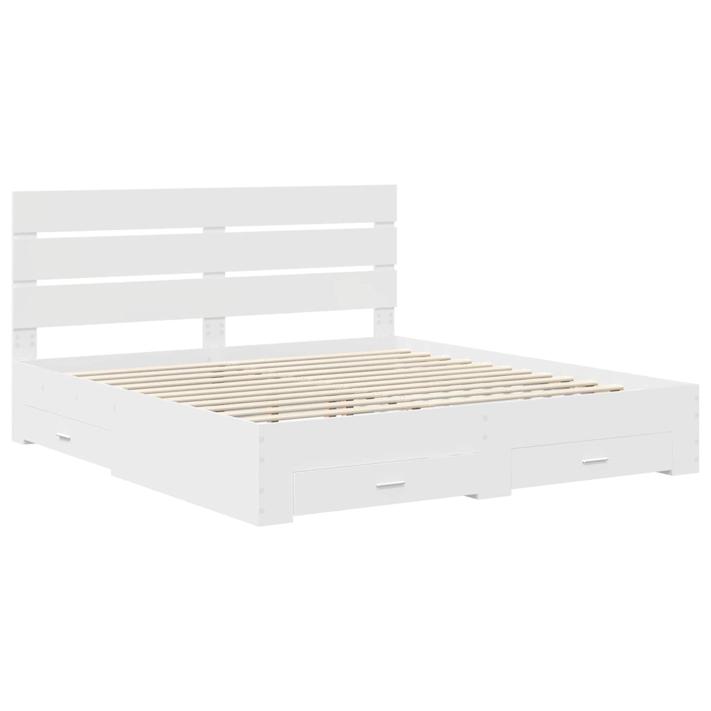 vidaXL Bed Frame with Drawer White 180 x 200 cm Engineered Wood