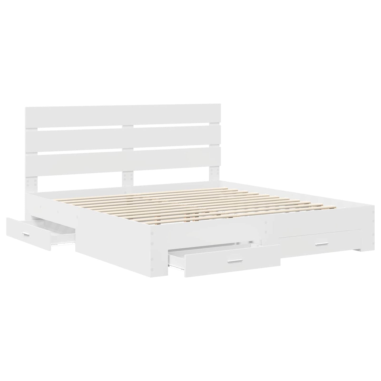 vidaXL Bed Frame with Drawer White 180 x 200 cm Engineered Wood