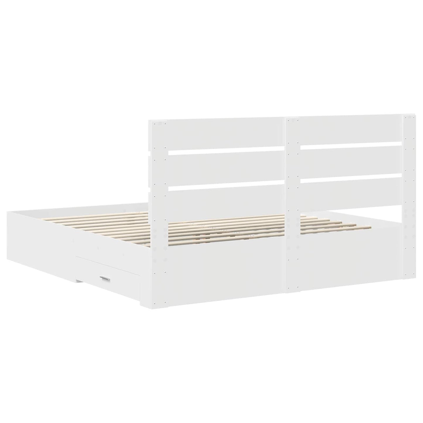vidaXL Bed Frame with Drawer White 180 x 200 cm Engineered Wood